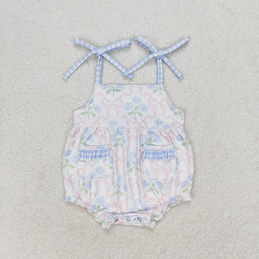 SR1482 girl flower romper 202405 RTS sibling