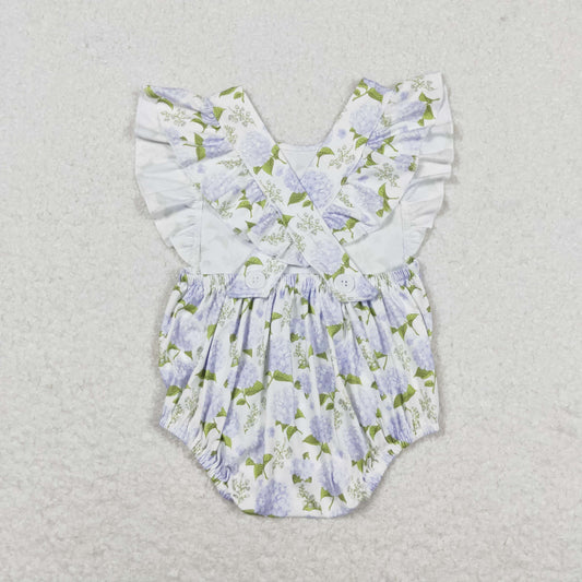 SR1484 girl hydrangea flower romper 202405 RTS