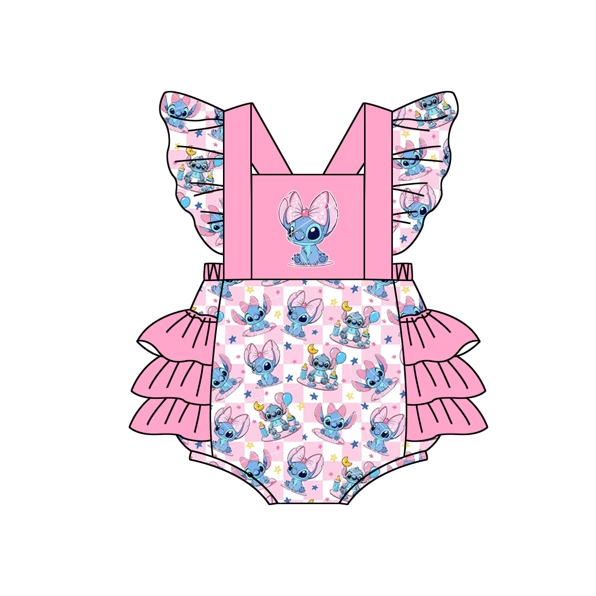 SR1497 girl flower cartoon romper 202403 preorder