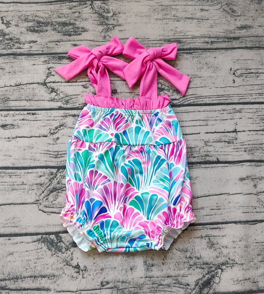 SR1555 shell flower girl romper 202405 preorder sibling