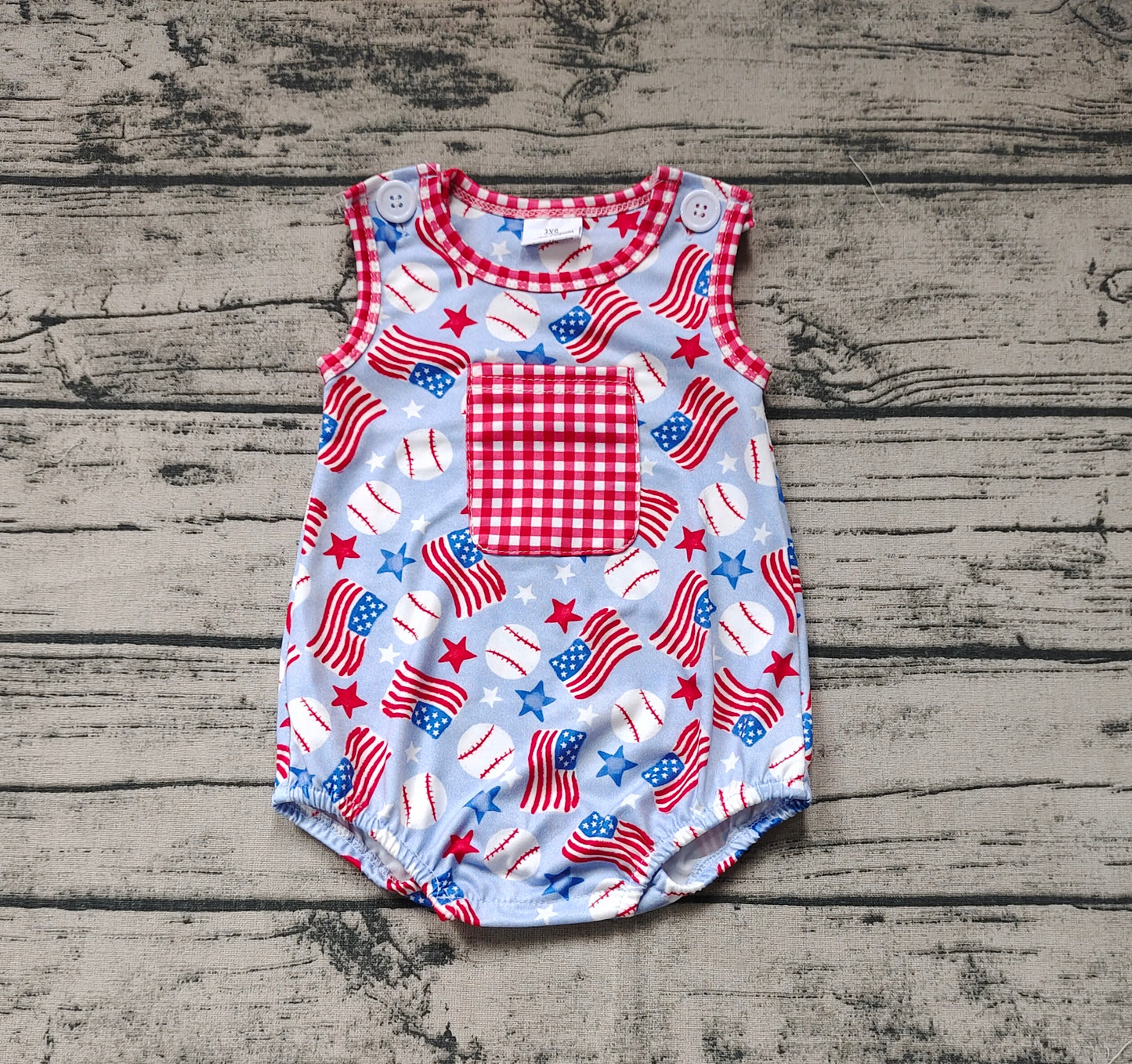 SR1563  RTS  4th july boy romper 202406