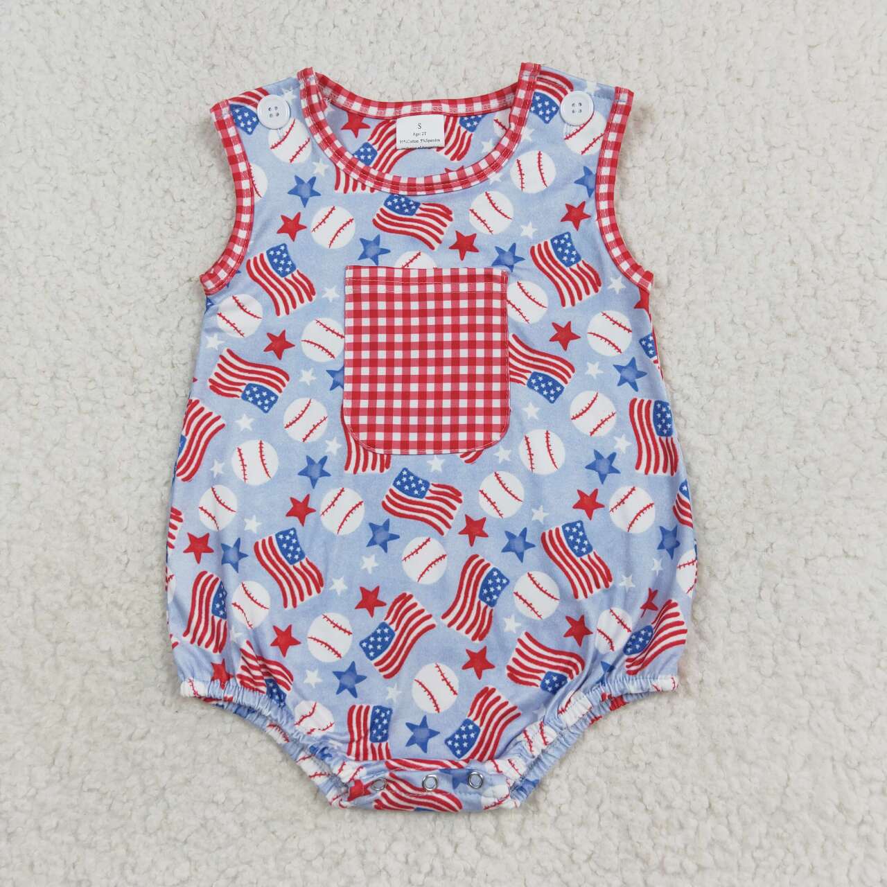 SR1563  RTS  4th july boy romper 202406