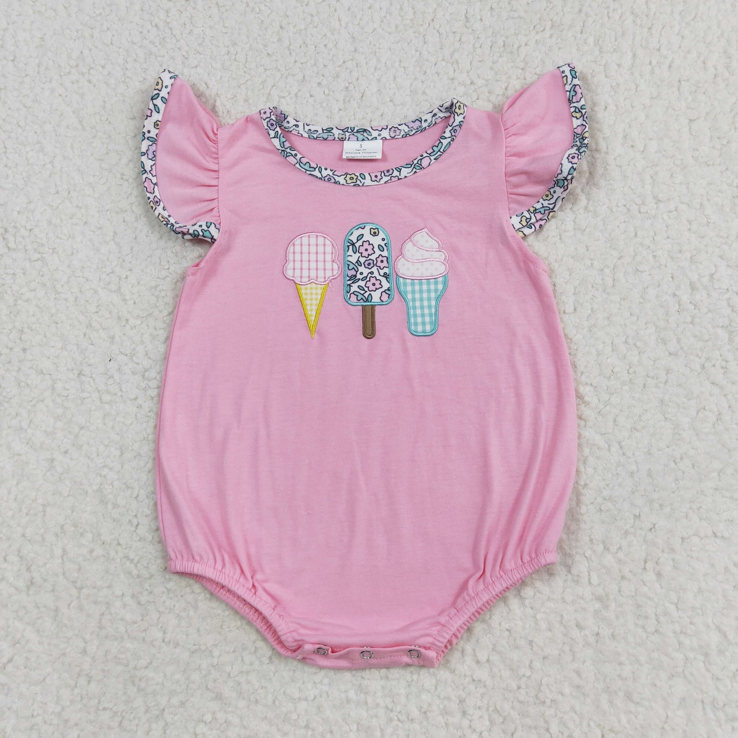 SR1598 embroidery ice pop girl romper 202406 RTS