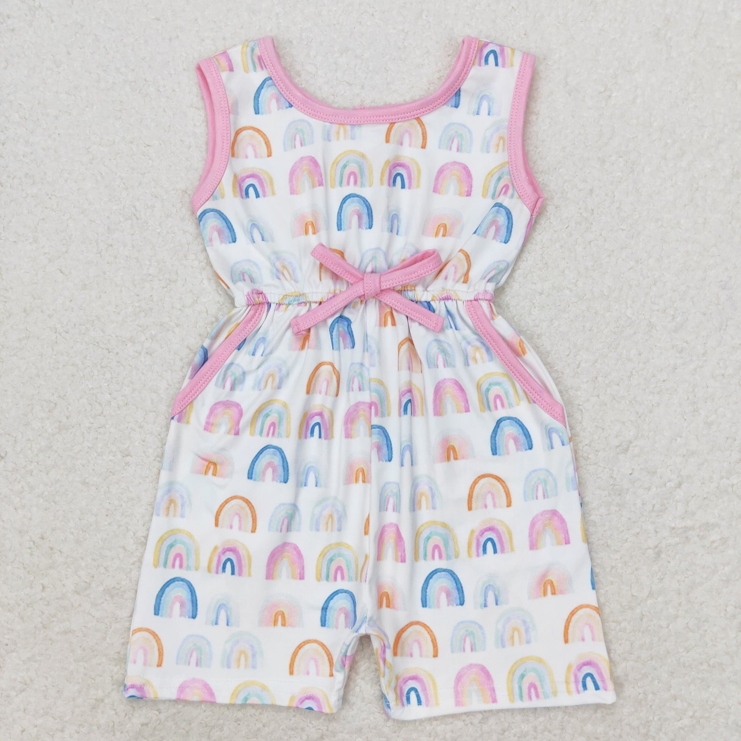 SR1600  rainbow short sleeve girl jumpsuit overall 202406 RTS