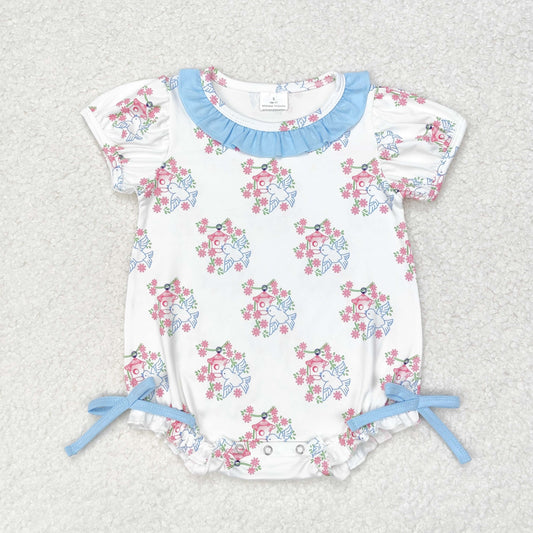 flower bow SR1627 girl romper 202407 RTS