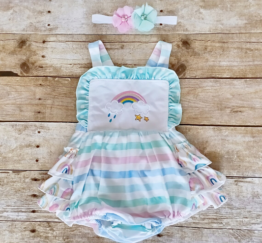 SR1628 rainbow girl romper 202403 preorder