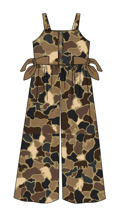 SR1683 preorder camo short sleeve girl jumpsuit overall 202404