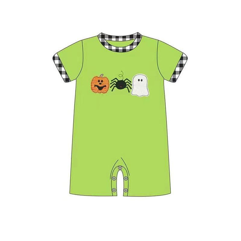 SR1719 halloween pumpkin western boy romper 202404 preorder