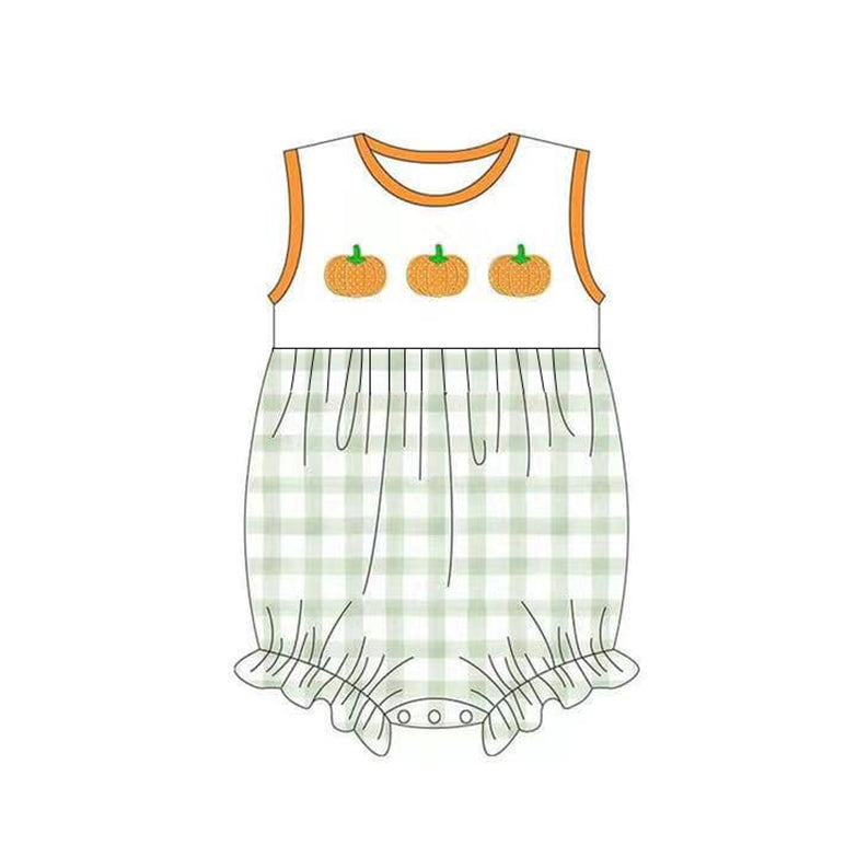 SR1729 western pumpkin Halloween girl romper 202404 preorder