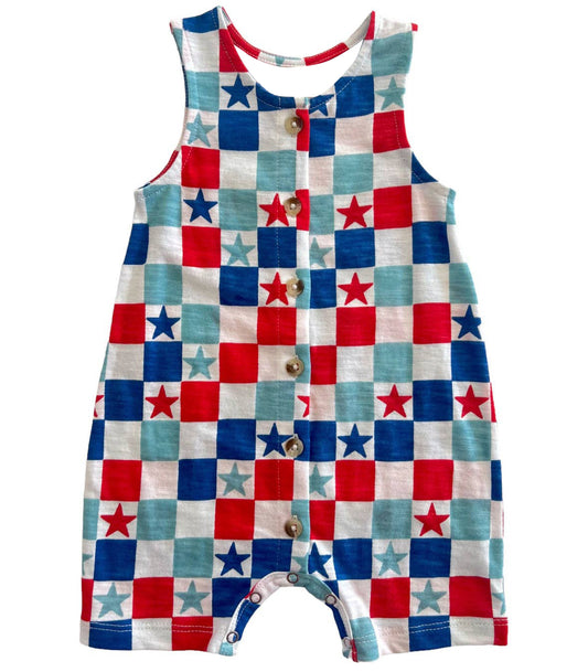 SR1733 western  july 4th boy romper 202404 preorder