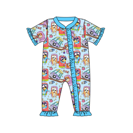 SR1753 western bluey dog  girl romper 202404 preorder