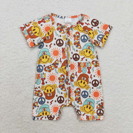 smile SR1776 cartoon cow western boy romper 202408 RTS