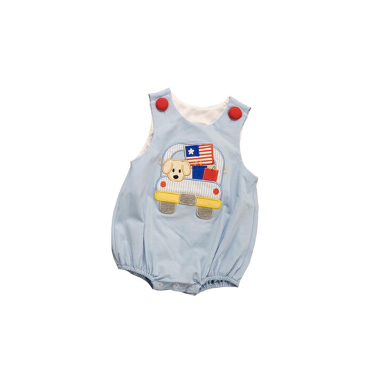 SR1786 july 4th dog western boy romper 202404 preorder