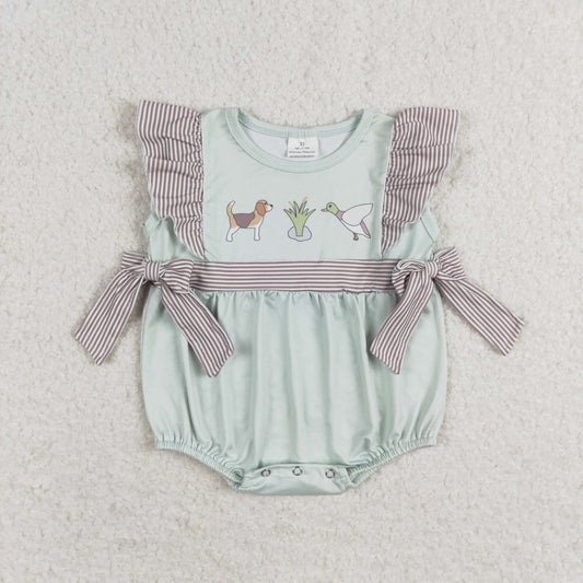 SR1790 duck dog western girl romper 202407 RTS