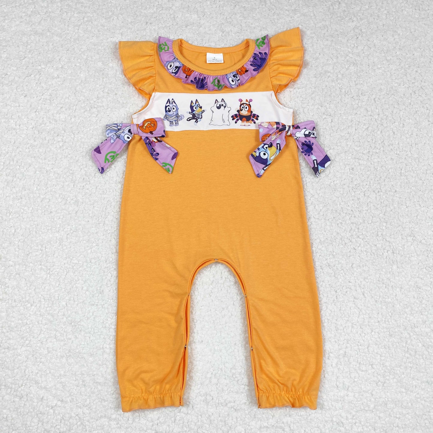 SR1796 Halloween buley dog girl romper 202406 sibling RTS Sibling