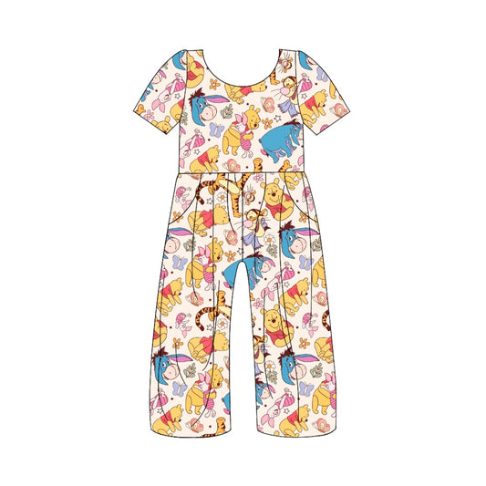 SR1856 preorder cartoon bear short sleeve girl jumpsuit overall 202405