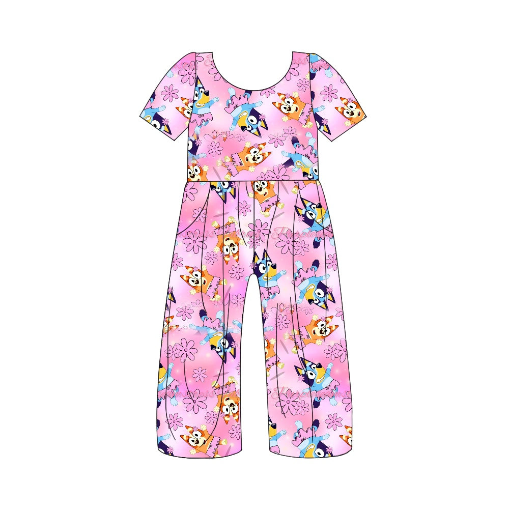 SR1862 preorder bluy dog short sleeve girl jumpsuit overall 202405