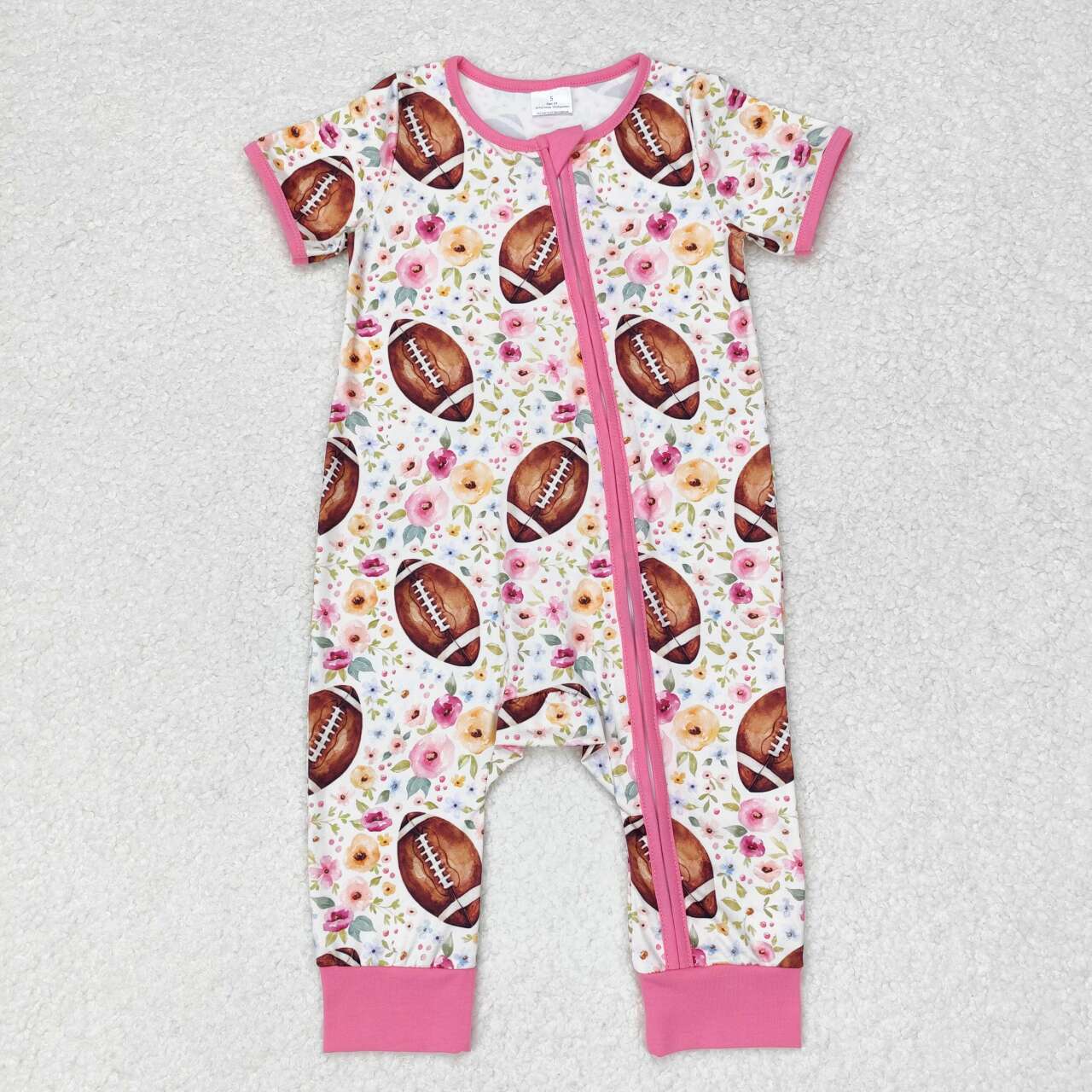 SR1872 flower football girl romper 202407 RTS