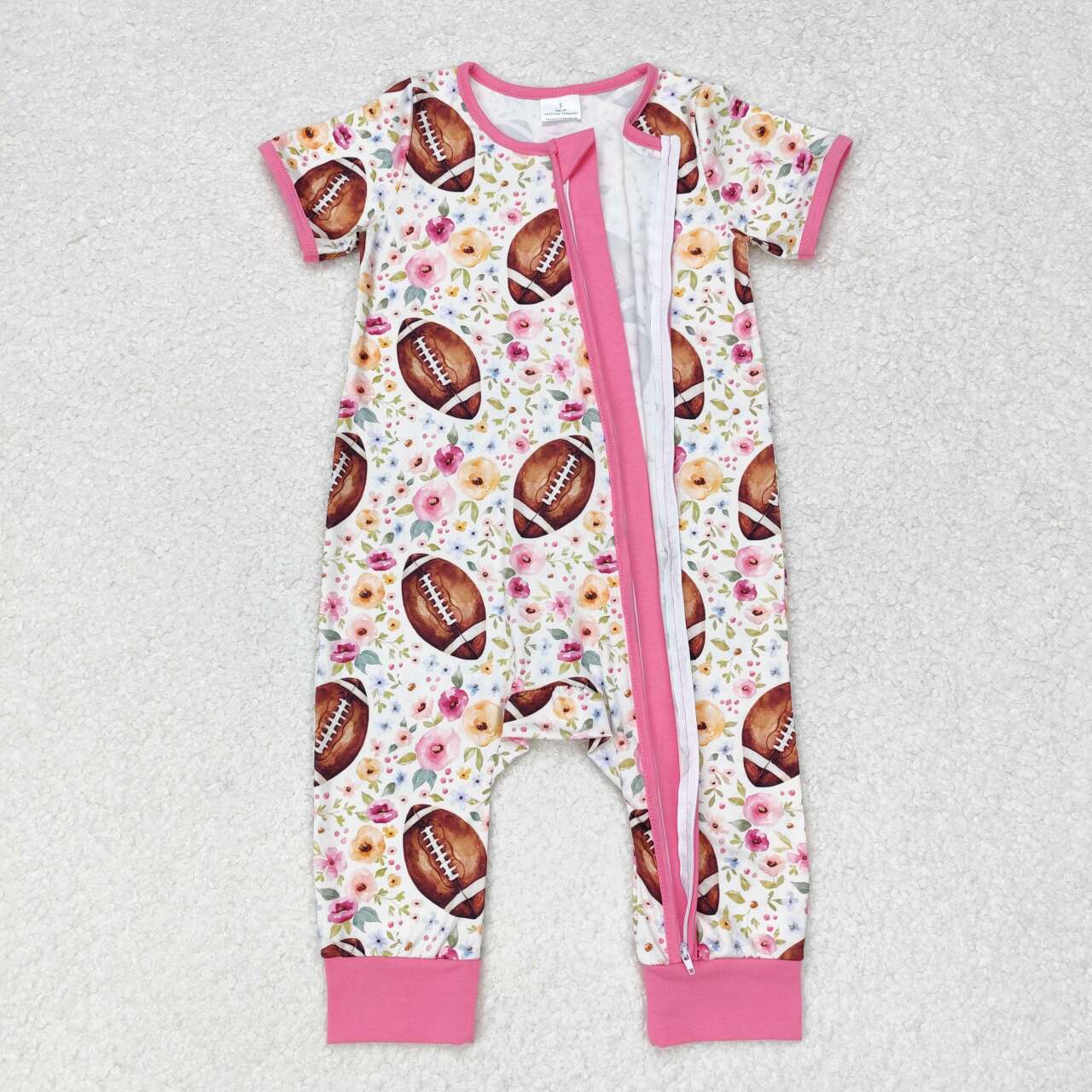 SR1872 flower football girl romper 202407 RTS