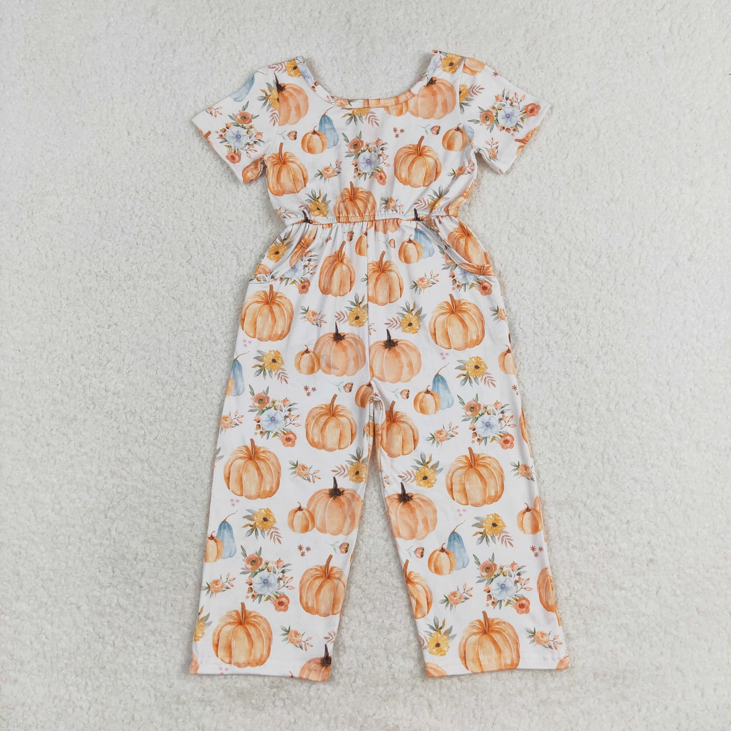 SR1880 RTS preorder Halloween pumpkin short sleeve girl jumpsuit overall 202407