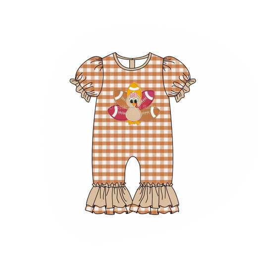 SR1886 thanksgiving turkey girl romper 202405 preorder