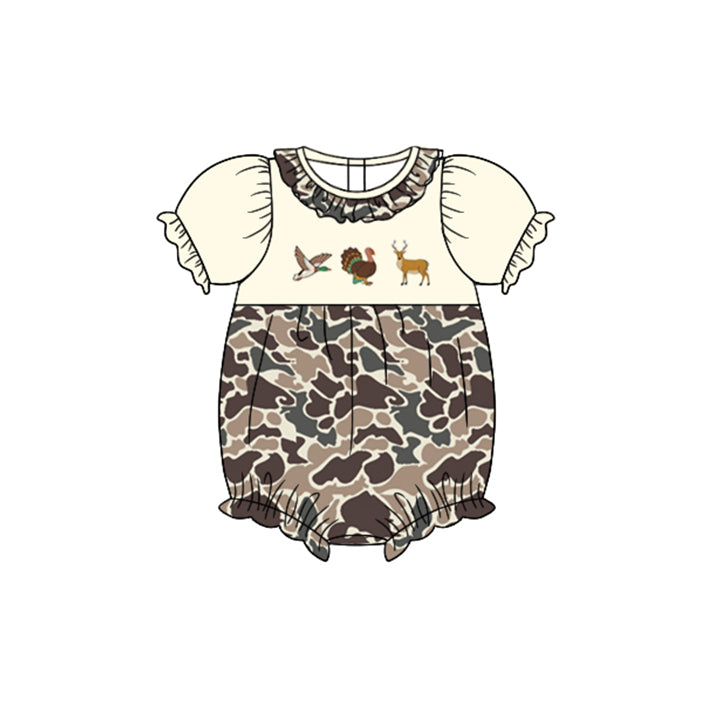 SR1903 duck deer turkey girl romper 202405 preorder sibling