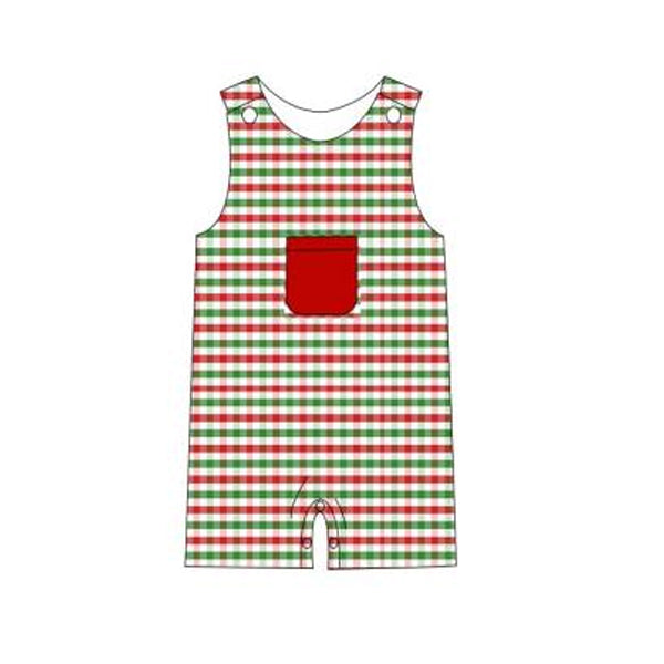 SR1911 plaid Christmas girl romper 202405 preorder sibling