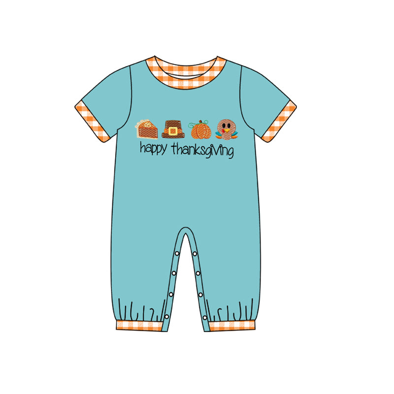 SR1923 turkey thanksgiving boy romper 202406 preorder sibling