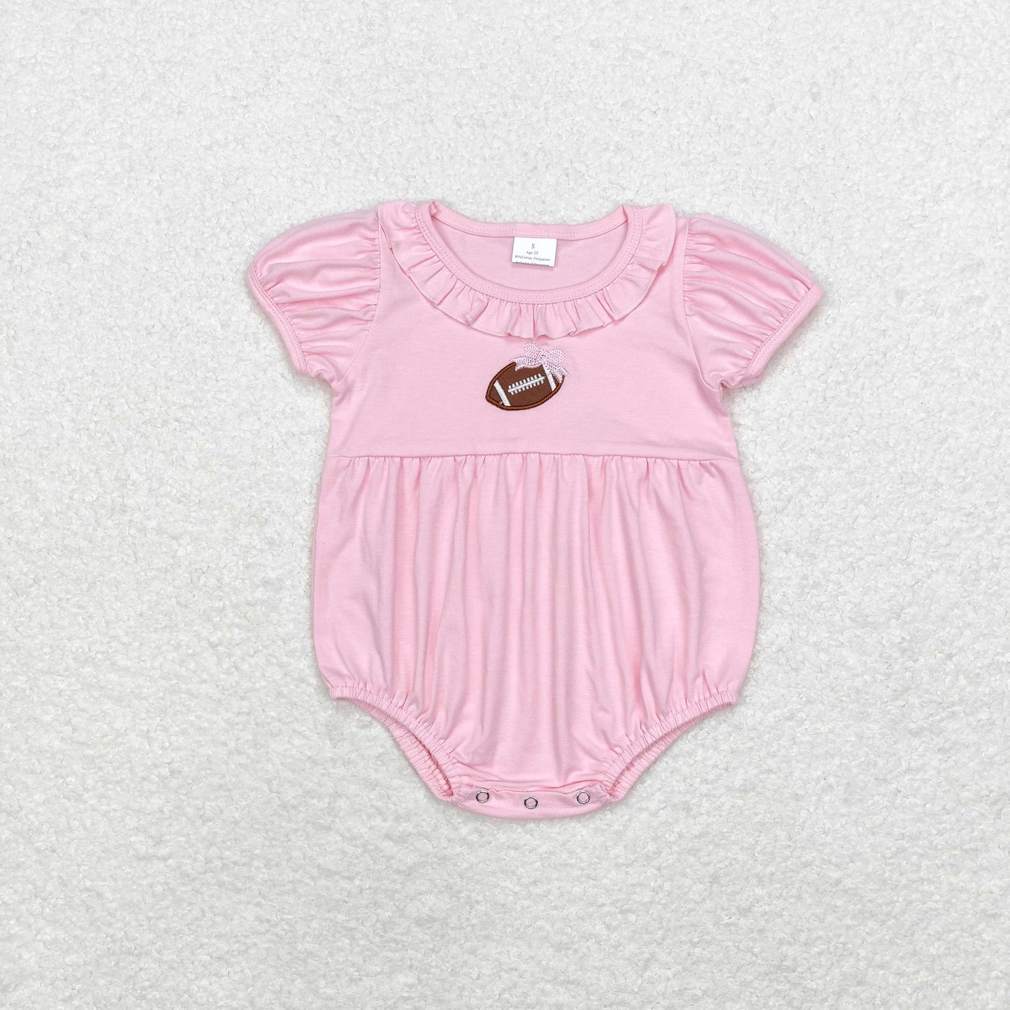 embroidery SR1945 football sibling  girl romper 202408 RTS