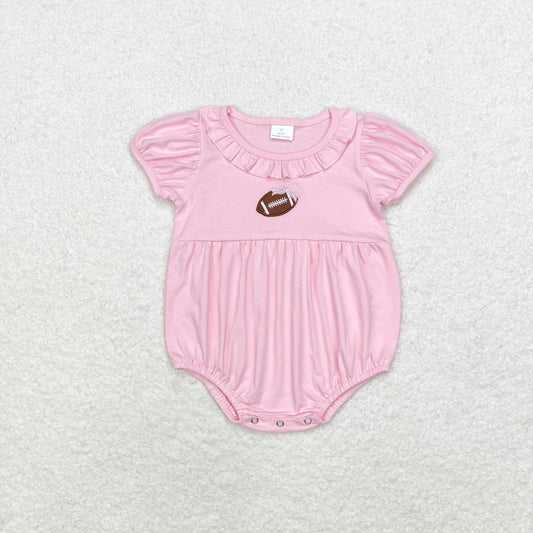 embroidery SR1945 football sibling  girl romper 202408 RTS