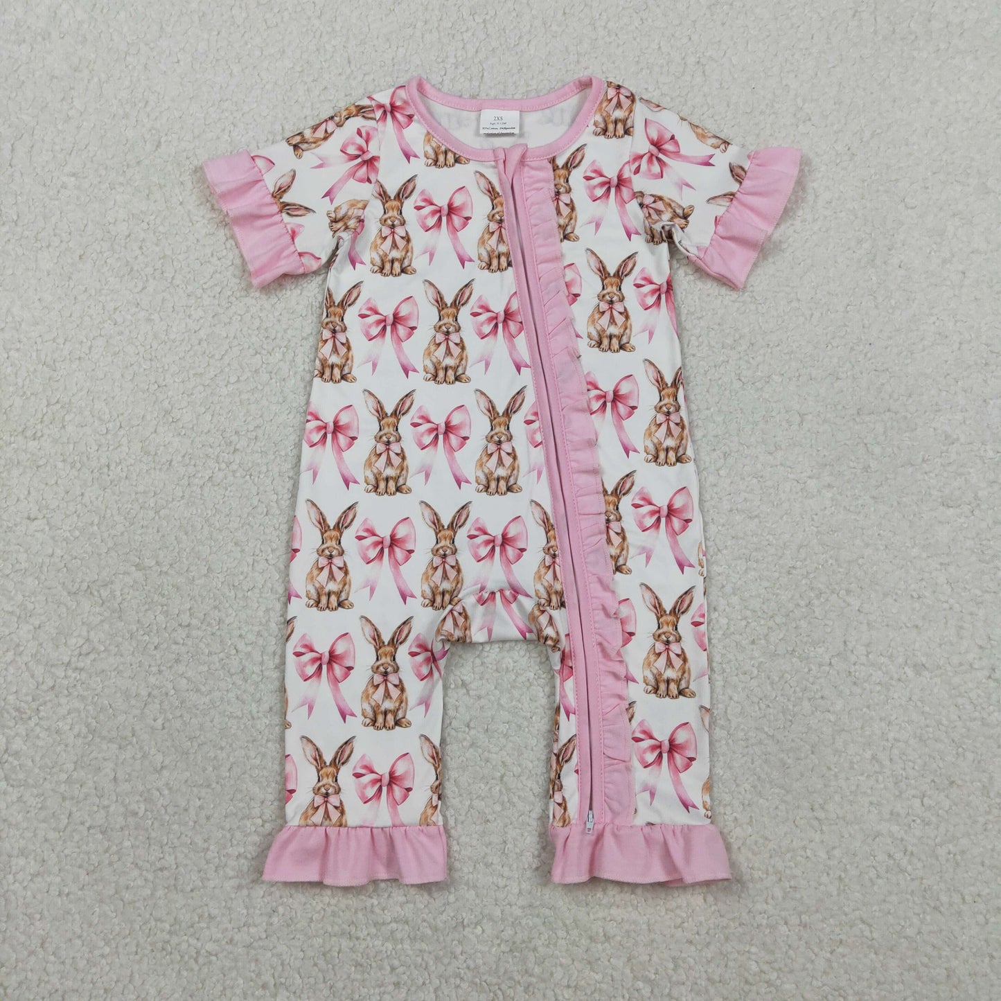 SR2020 rabbit Easter western bow girl romper 202601 RTS  sibling