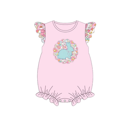 SR2054  western Easter Cross Bunny girl romper 202410 preorder sibling