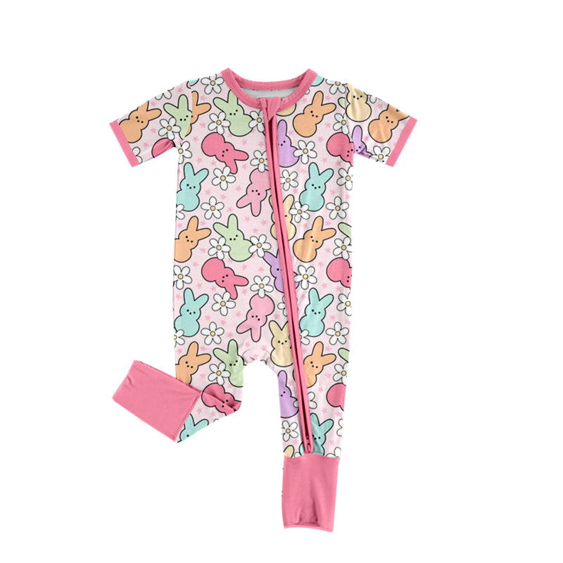 SR2059 western bunny Easter girl romper 202410 preorder sibling