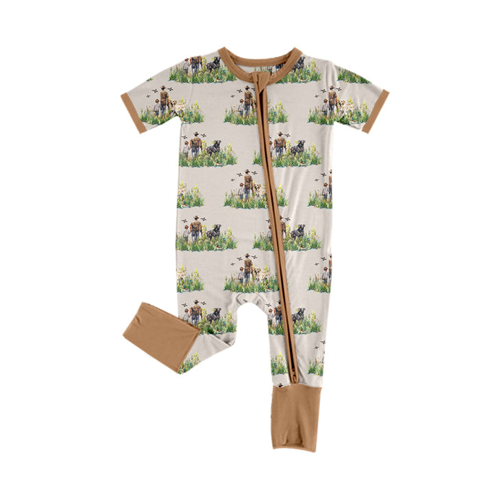 SR2065 western horse boy romper 202410 preorder sibling