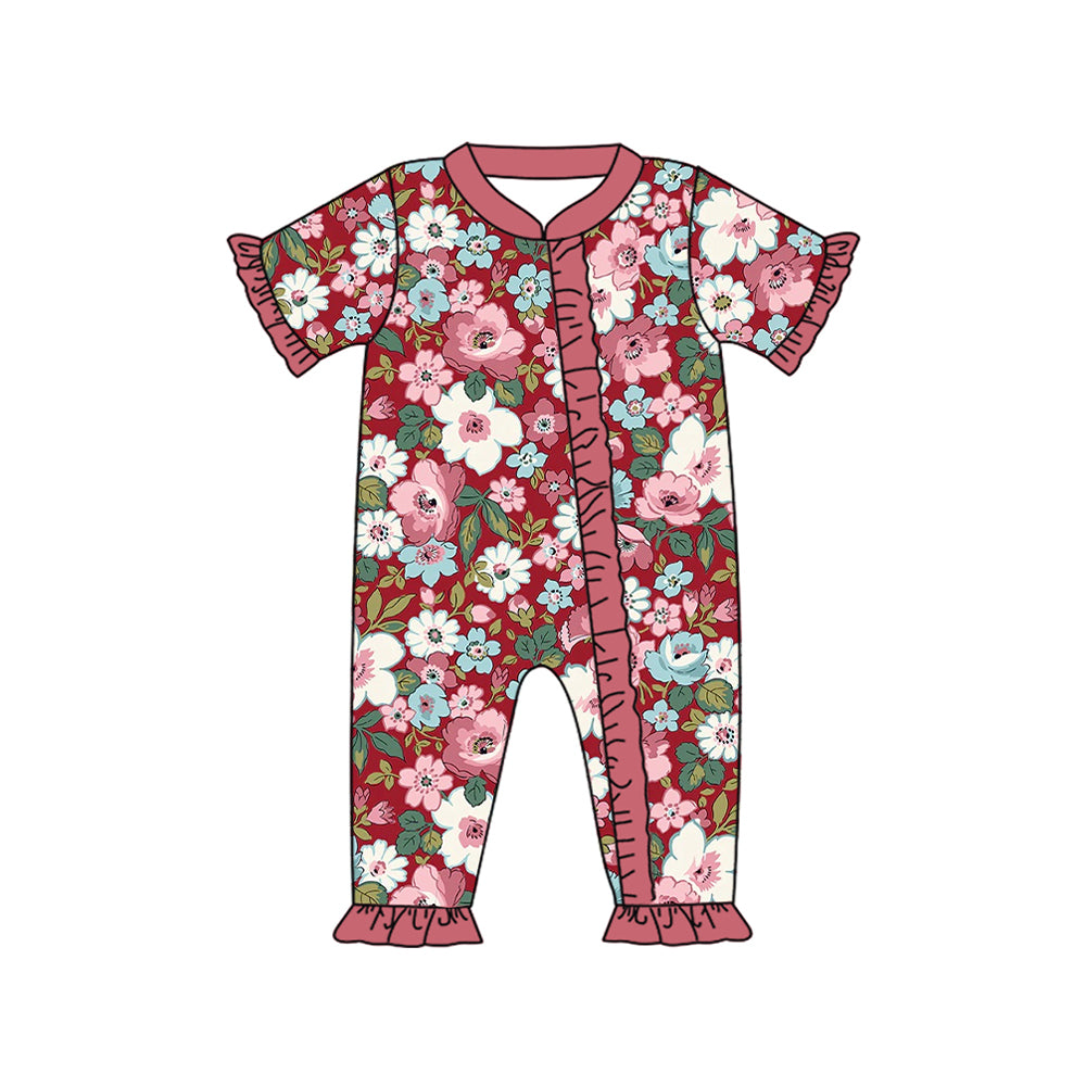 SR2067 western flowers girl romper 202410 preorder sibling