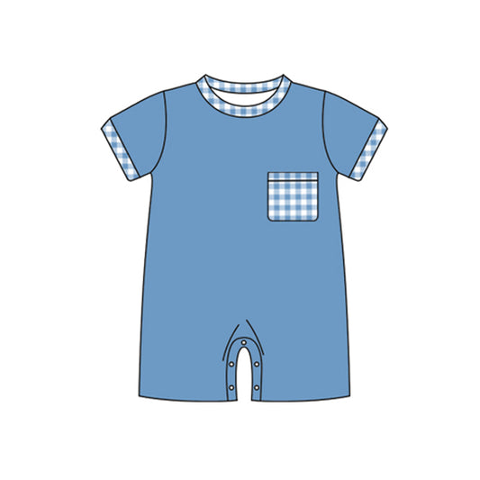 SR2165 western blue packet boy romper 202411 preorder sibling