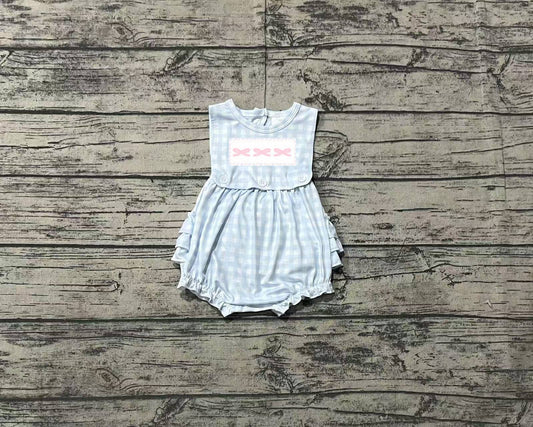 SR2203 bow Embroidery western girl romper 202412  sibling preorder