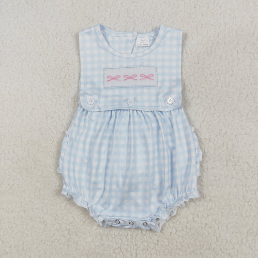 SR2203 bow Embroidery western girl romper 202501 sibling RTS