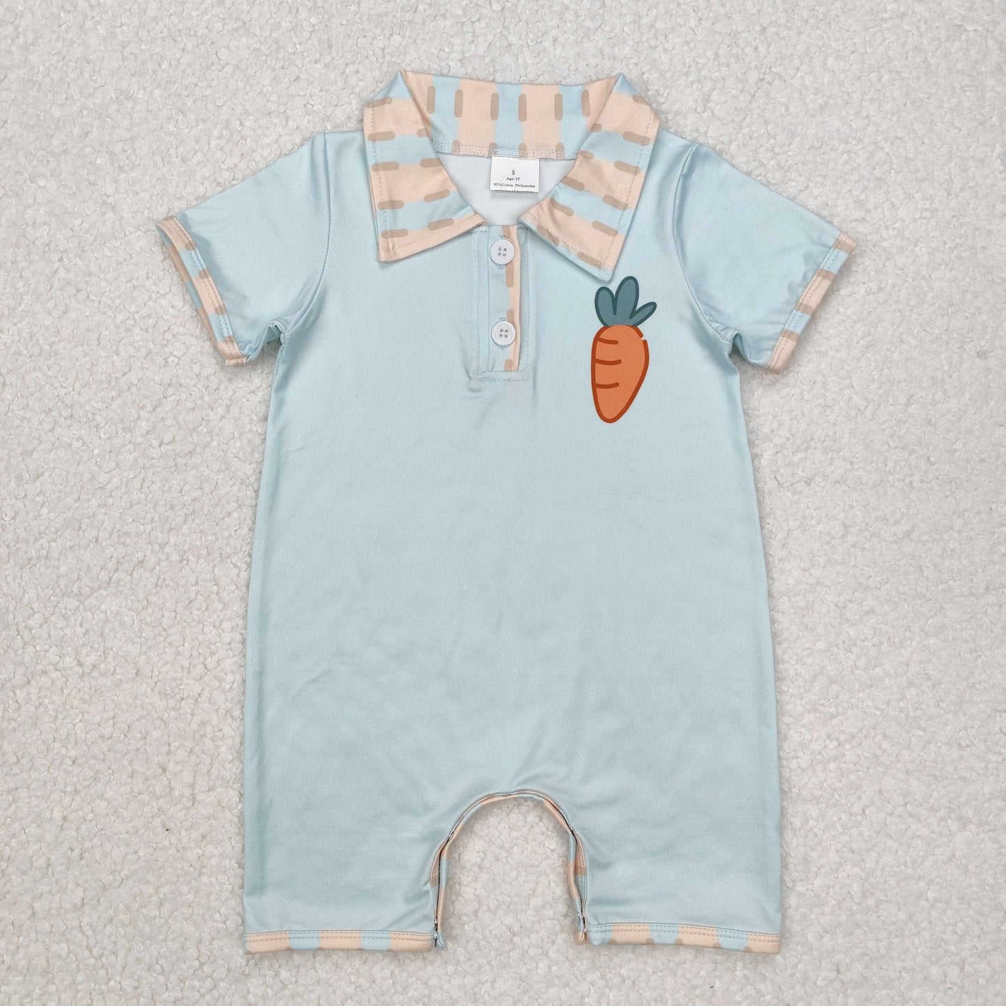 SR2226  carrots Easter boy western romper 202412 RTS  sibling