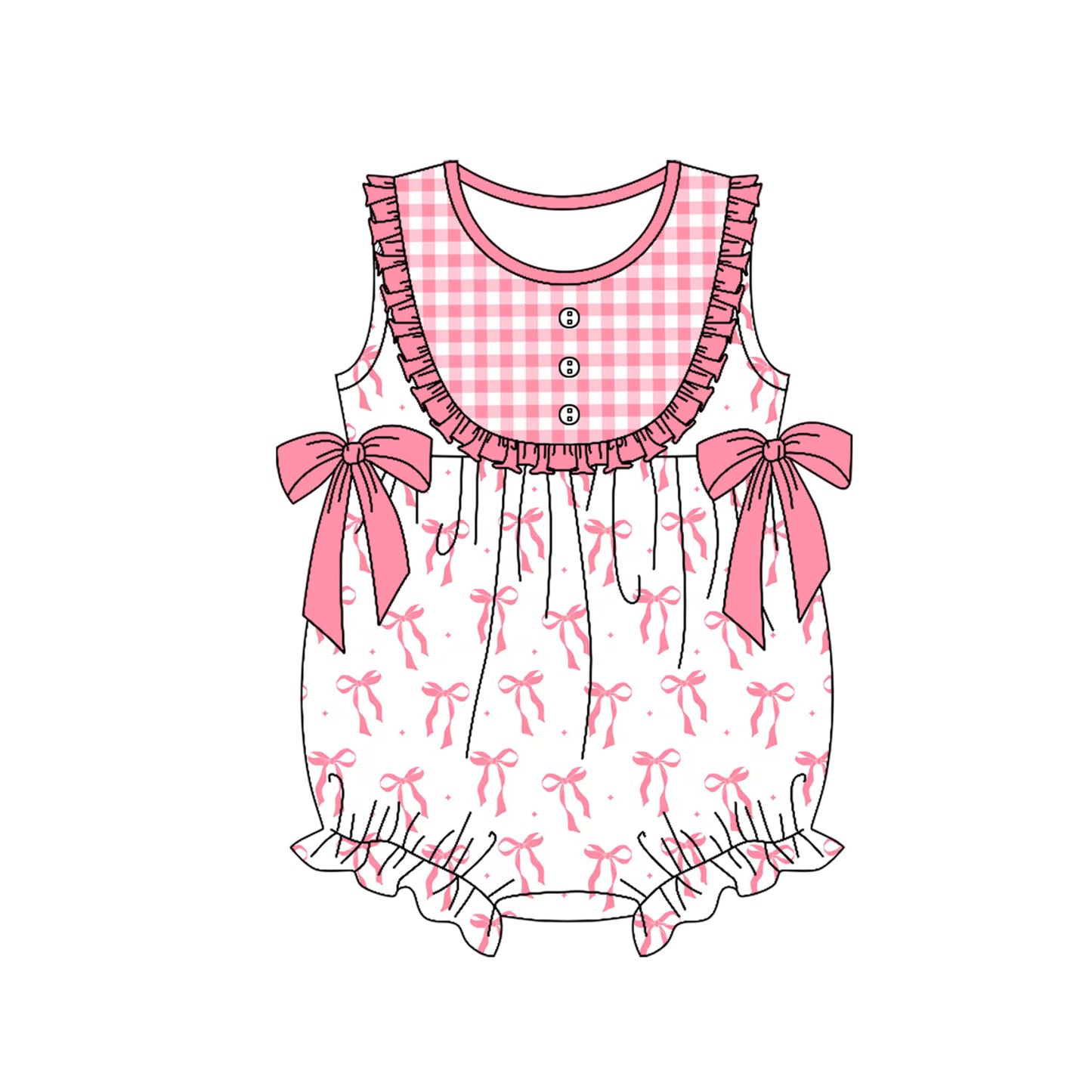 SR2294 bow girl romper 202412 preorder sibling