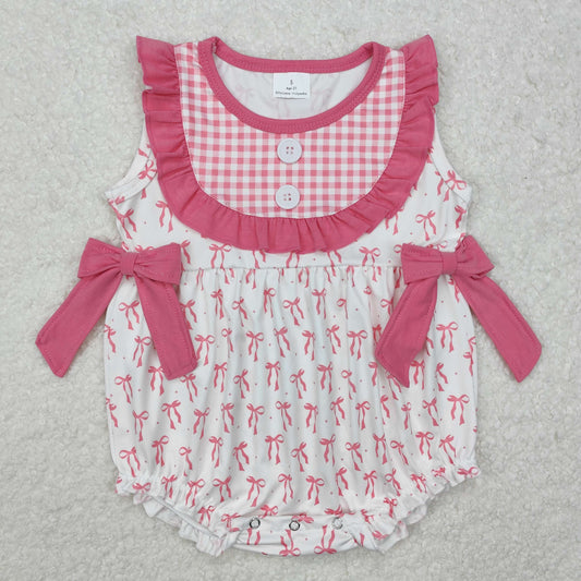 SR2294 Valentines  bow girl romper 202501 sibling RTS