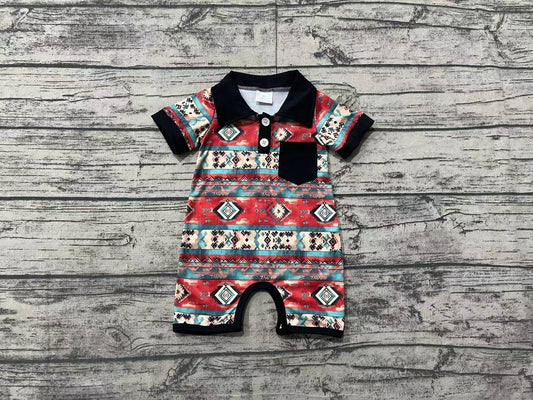 SR2320 geometry boy western romper 202412 preorder sibling