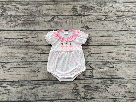 SR2414 bow dancing dots girl romper 202412 preorder sibling