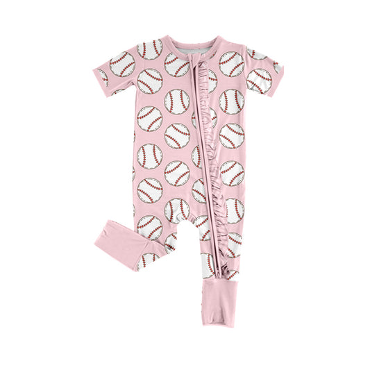 SR2420  western baseball girl romper 202410 preorder sibling