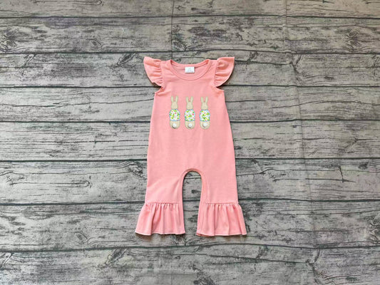 SR2434 western Easter bunny girl romper 202502 preorder sibling