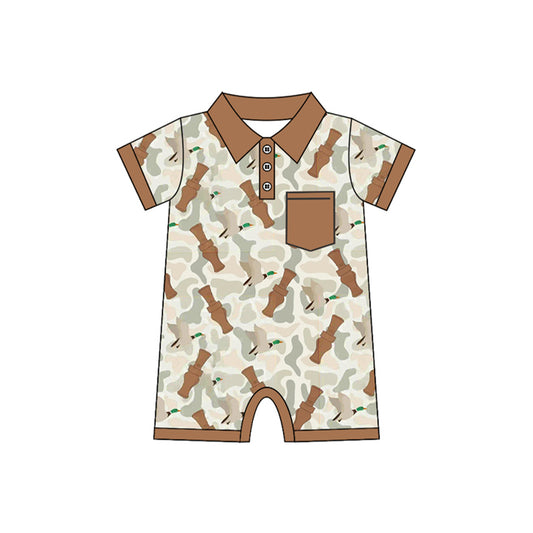 SR2464 brown duck camo boy romper 202412 preorder