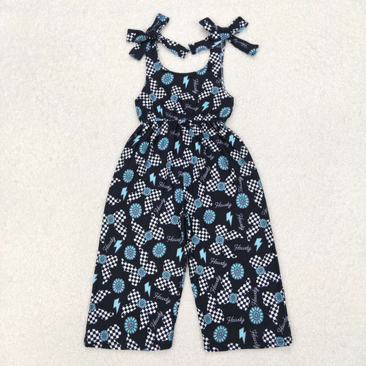 SR2466 gem bow teal girl  jumpsuit 202503 RTS