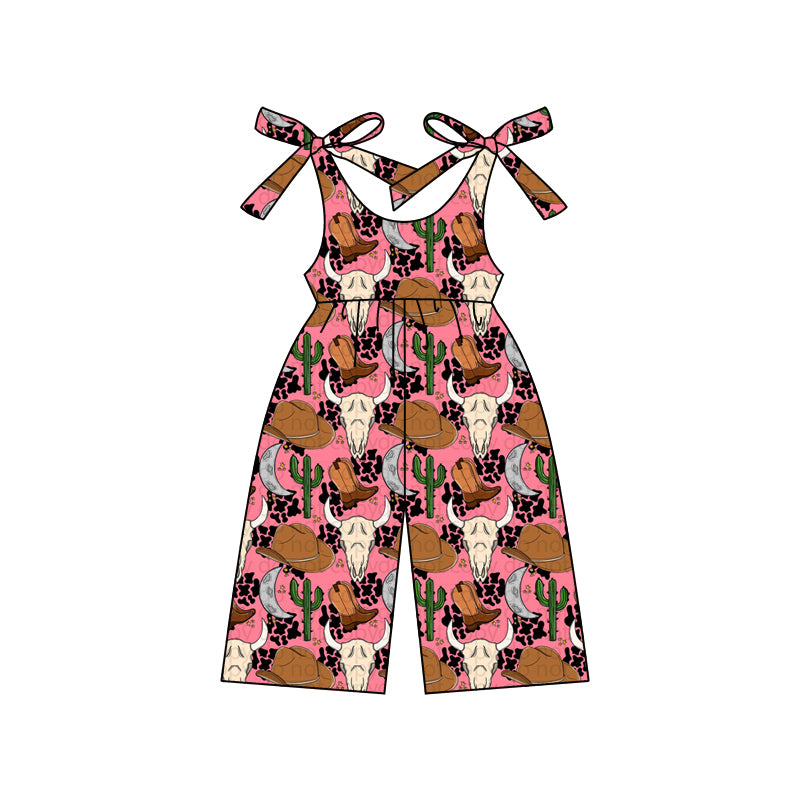 SR2496 western flower pink girl  jumpsuit 202412 preorder