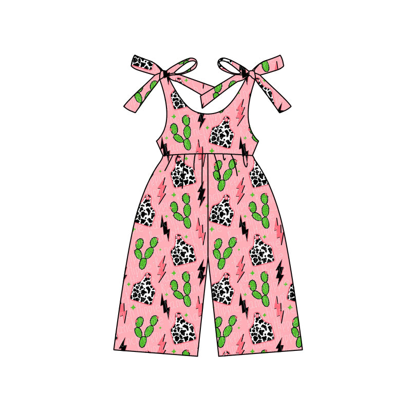 SR2498 western flower pink girl  jumpsuit 202412 preorder