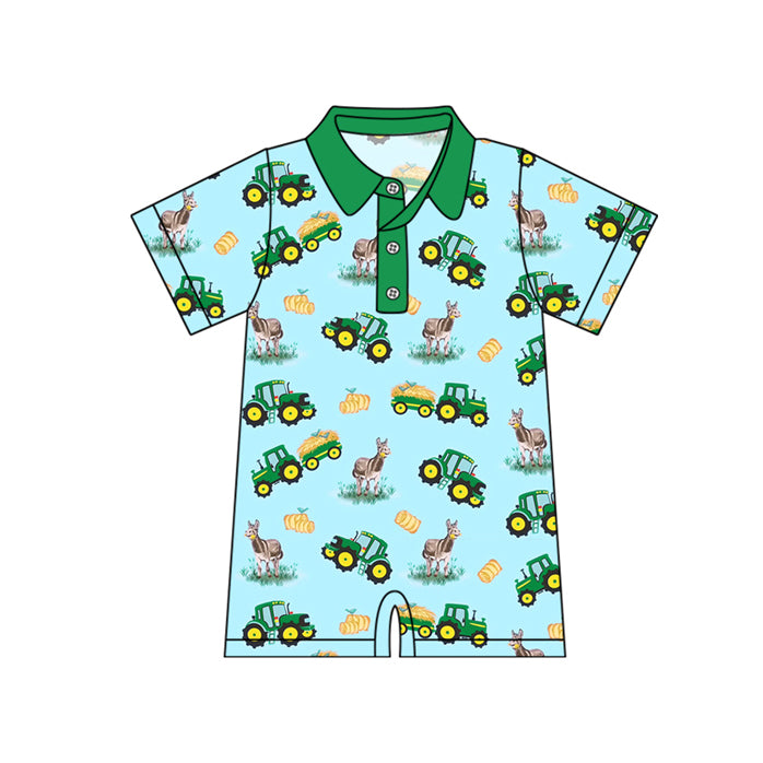 SR2532 tractor boy romper 202412 preorder sibling